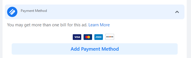 facebook ad manager add payment method