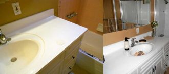 bathroom vanity before and after