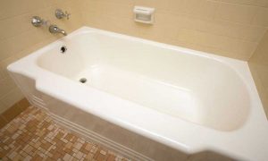 Refinished tile in a bathroom